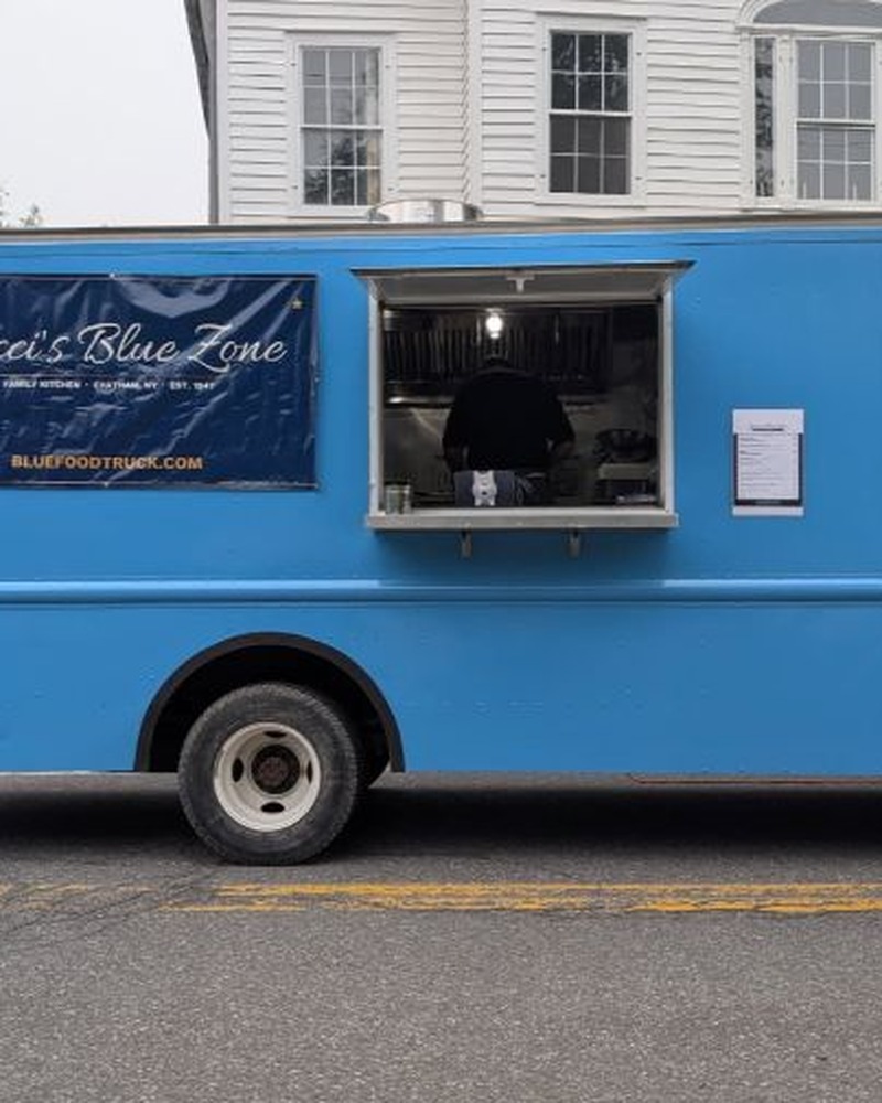 Lucci's Blue Zone truck at Spencertown Academy for Hidden Gardens